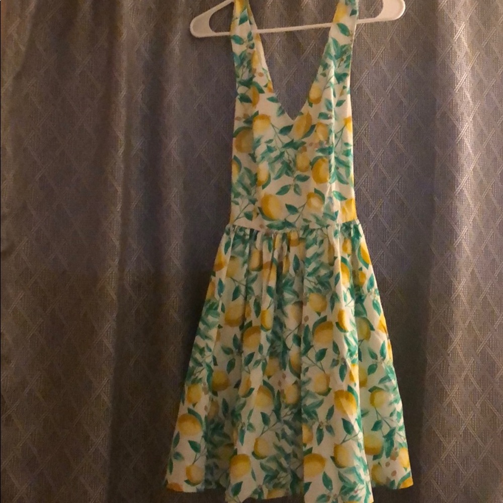 Retro Lemon Print Dress
